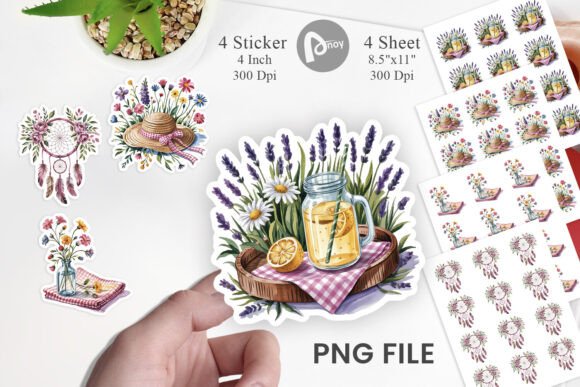 Download Pink Gingham Summer Florals Sticker - Sticker Collection