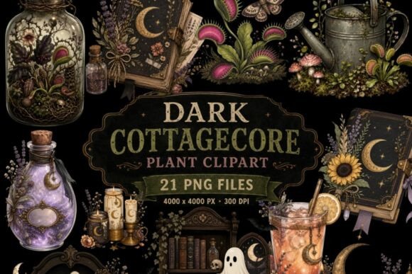 Download Dark Cottagecore Plant Clipart | 21 PNG - Plant clipart Collection