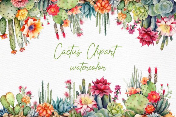 Download Blooming Cactus Set Desert Plant Clipart - Plant clipart Collection