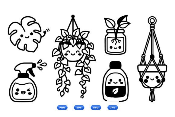Download Kawaii Plant Clipart SVG Pack - Plant clipart Collection