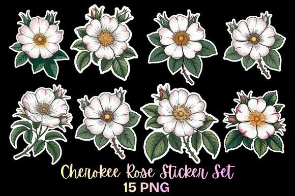 Download Cherokee Rose Sticker Set - Sticker Collection